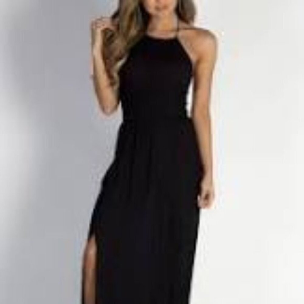 COPY - Black Halter top dress enough about me L/G